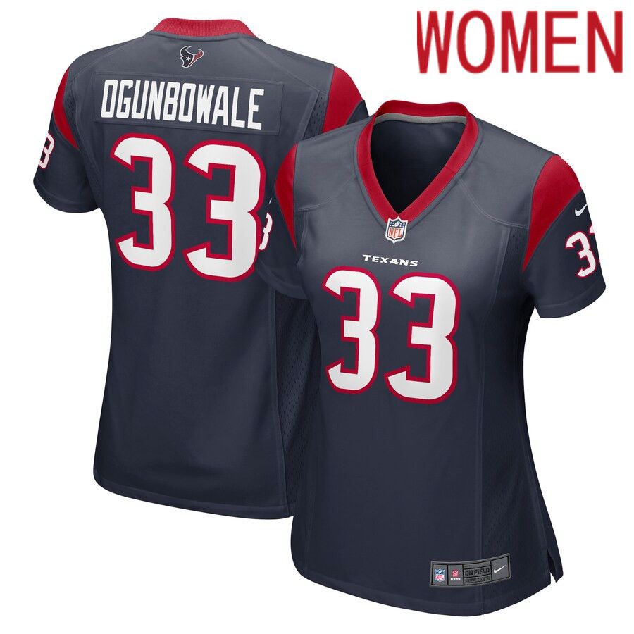 Women Houston Texans #33 Dare Ogunbowale Nike Navy Game Player NFL Jersey